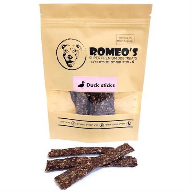 חטיף לכלב רומיאוז' - רצועות ברווז